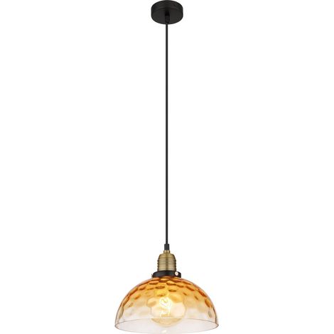 Globo - lámpara colgante - Salvy - ámbar - vidrio - Ø 25cm - E27 (1/5)