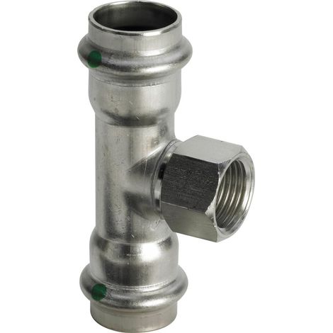 Viega Sanpress Inox-T, d1 18, Rp 3/4, d2 18 acciaio inossidabile Modello 2317.2, 437169