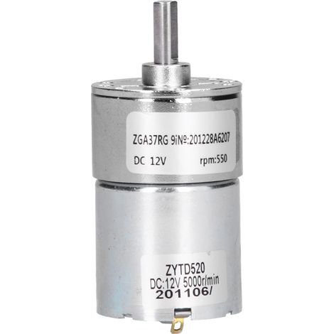 Moteur électrique à micro-réduction de vitesse, faible bruit, palier poreux, accessoires de machines, CC 12 V, ZGA37RG, 550 Ω - 12 V (1/5)