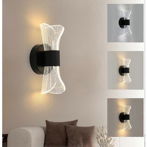 Dimmbare LED-Wandleuchte für den Innenbereich, 10 W, modernes und kreatives Design, Acrylglas, schwarz (1/5)