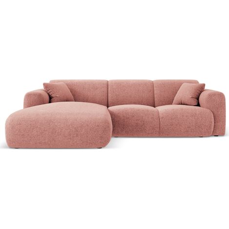 Canapé d'angle gauche 4 places en chenille rose (1/5)
