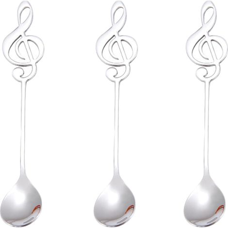 Lot de 3 cuillères à espresso en acier inoxydable, cuillères à dessert et café, accessoires de barista et de table élégants