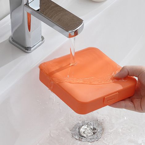 Tragbare, großvolumige, multifunktionale Aufbewahrungsbox für Menstruationsprodukte mit einfachem Verschluss, orange, PP, 54 g, 1 Stück (1/5)