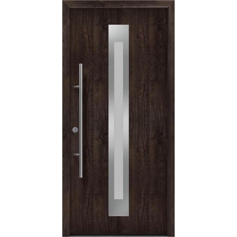 Hörmann Ecostar Haustür "ISOPRO Secur IPS 770S", night oak, 110 x 210 cm (B x H), DIN Links