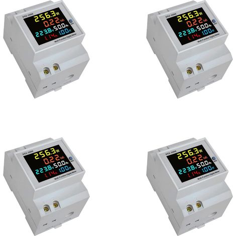 4X Moniteur Ca Rail Din 6IN1 40-300V 100A Tension Courant Facteur de Puissance KWH Actif Compteur de Fréquence D'énergie électrique VOLT AMP (1/5)