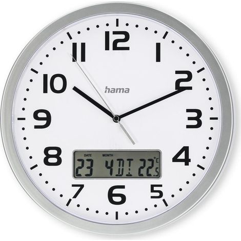 Hama Moorea Wanduhr Silber 30 cm Durchmesser