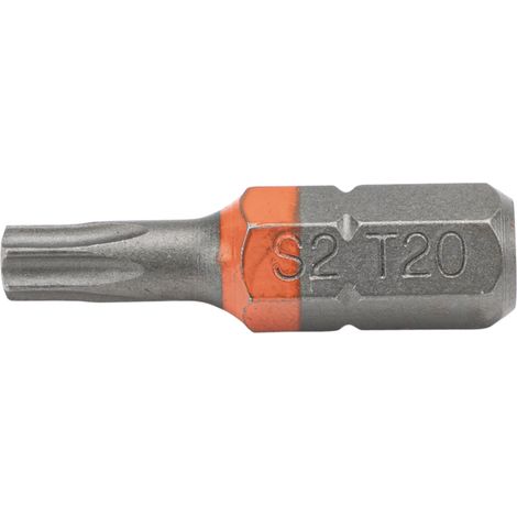 Punta TORX T20 da 1/4 di pollice, 25 mm, acciaio S2, 10 pezzi.