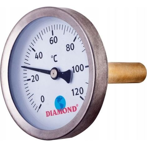TERMÓMETRO TRASERO 1/4 PULGADA DIÁMETRO 40 MM 0-120 GRADOS C