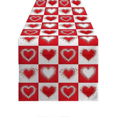 Chemin de table ultra doux pour traiteur, mariage, cuisine, fête, pique-nique, décoration intérieure, 33 x 183 cm, texture romantique en forme de cœur, 63,5 à 66 cm. (1/5)