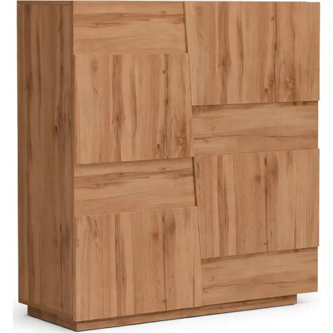 Madia Alta Rovere Wotan Credenza 4 Ante 3 Ripiani Legno Salvaspazio