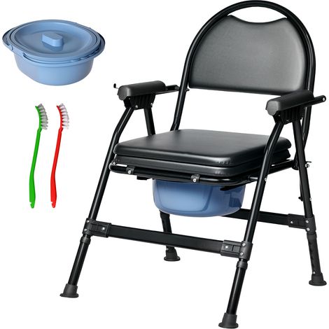 Levede Commode Toliet Chair for Disabled Folding Adjustable Remmoveable Seat