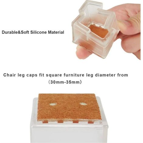 Patins pour meubles Tasses en caoutchouc des pieds de chaise, 16 PCS Pieds en silicone antidérapants pour tasses de pieds de table (31-36 mm) (1/4)