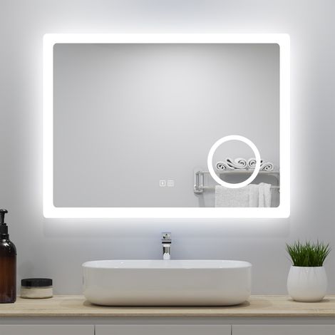 Specchio da bagno, bluetooth, ingrandimento 3X, disappannamento, touch, 3 temperature di colore, LED (1/5)