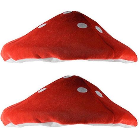 Ensemble de 2 pièces pour enfants : chapeau de fête en peluche, chapeau champignon rouge, chapeau champignon pour tout-petit-40.00X40.00X5.00CM-Red