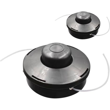 2 pezzi Testina di ricambio universale per decespugliatore a benzina a doppia linea M10 x 1,25 (nero)
