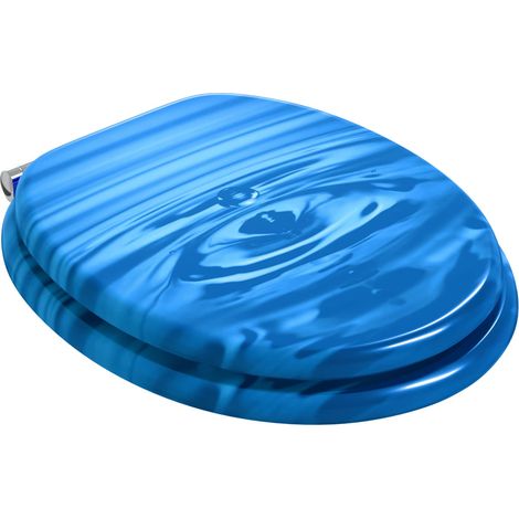 vidaXL  Soft-Close Toilet Seat  2 pcs Blue Drop 44 x 38 cm MDF board