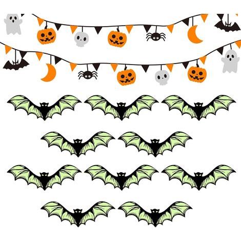 Décorations murales d'Halloween Décor de chauves-souris fluorescentes pour Décoration Effrayante 10 Pièces pour Fête d Halloween Porte d Entrée Maison Hantée Salle de Classe (1/5)
