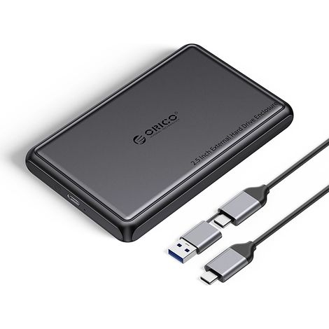 Boîtier USB-C 5 Gb/s pour disque dur/SSD 2,5" DDL25-C3 - noir (1/4)
