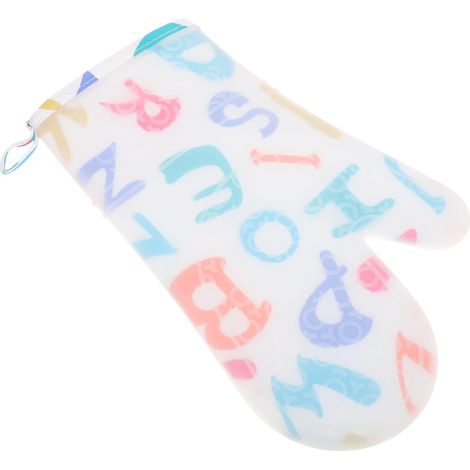 Gants de cuisine blancs à inscription, gant de barbecue/grill anti-brûlure, gant de four en silicone, manique isolante thermique, idéal pour la cuisi (1/5)