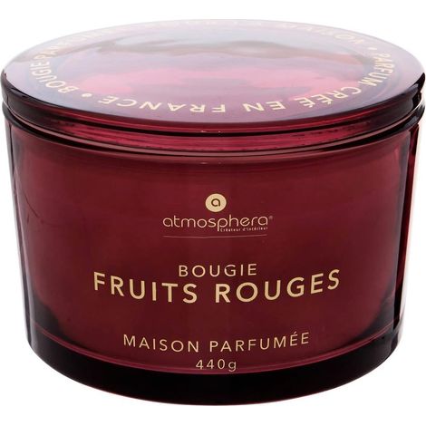 Bougie Parfumée en Verre "Glowy" 440g Fruits Rouges (1/3)