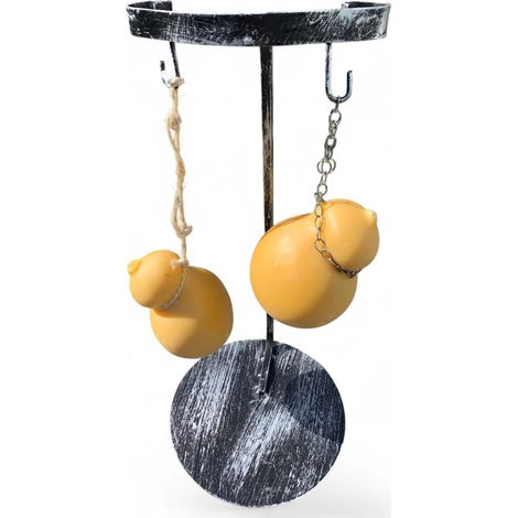 Supporto per Caciocavallo in Ferro, Altezza 55 cm, Diametro 33 cm, per Barbecue, Caciocavallo Fuso