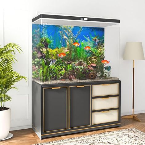 Aquarium Background Aquatic Plant River Bed and Lake Fish Tank Poster Backdrop Vinyl Background (1/4)
