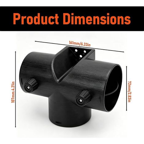 75 mm ABS T-connector (1/4)