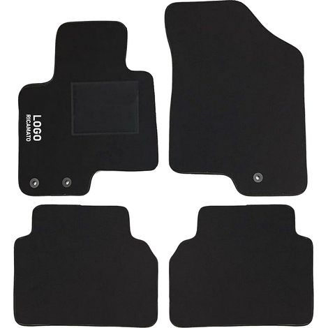 Lupex Shop Tappetini auto compatibili per Sportage, con 3 clip di fissaggio, in moquette nera, anteriori e posteriori (1/4)