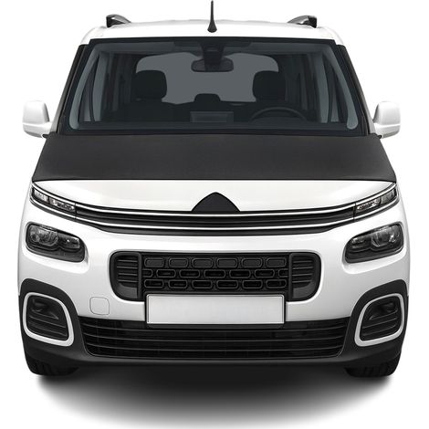 Protège Capot compatible avec Citroën Berlingo 2018 à 2021, Bra de Capot Protection, Noir