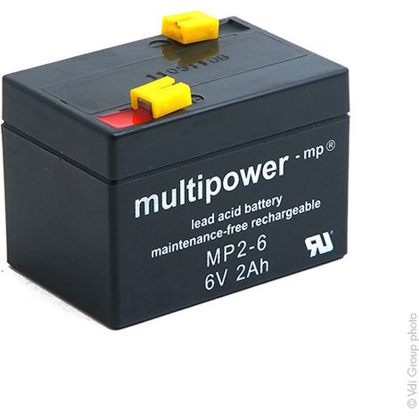 Multipower - Batterie plomb AGM MP2-6 6V 2Ah F4.8