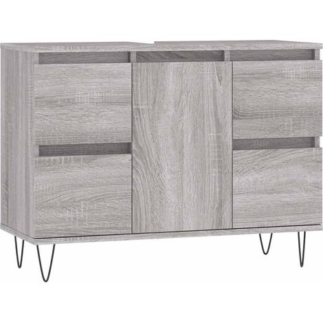 Maison Exclusive - Badschrank Grau Sonoma 80x33x60 cm Holzwerksto