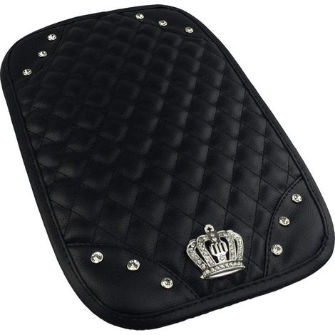 Coussin d’accoudoir central de voiture avec motif diamant et couronne, protection confort pour boîte d’accoudoir intérieur auto (1/5)