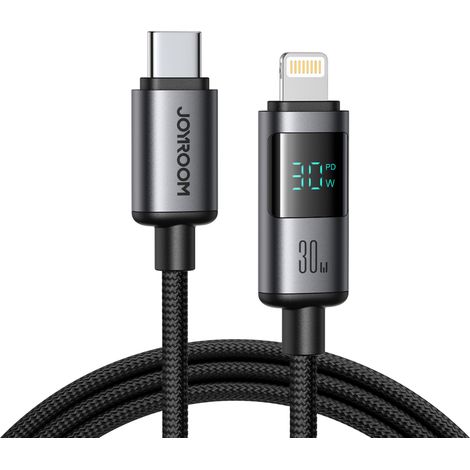 USB-C-Displaykabel – iPhone Lightning 30 W 1,2 m – Schwarz (1/5)