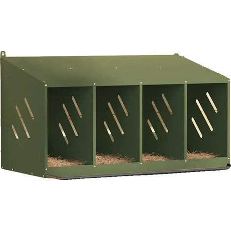 Poulailler, Métal Galvanisé, 4 Compartiments, 106,5 x 64 x 59,5 cm, Facile à Nettoyer, Utilisation Intérieure et Extérieure (1/5)