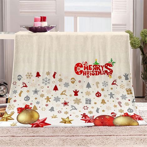 Plaid Couverture Polaire Flanelle,3D Imprimé Noël Couverture Lit 1/2 Personnes Chaudes Douce Microfibre Légères Couvertures(Étoiles de Noël,130x150cm) (1/5)