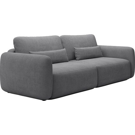 Divano letto 3 posti in Tessuto testurizzato Grigio - VOPOZA (1/5)