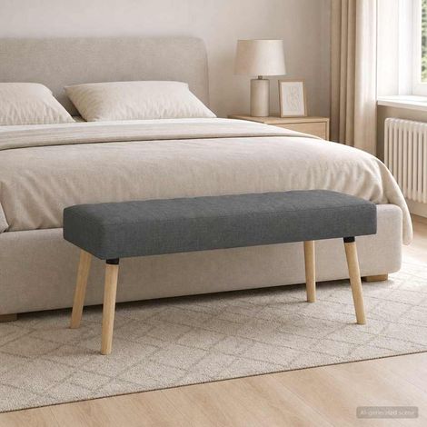 vidaXL Banc capitonné canal Gris foncé 110 x 40 x 46 cm Tissu (1/5)
