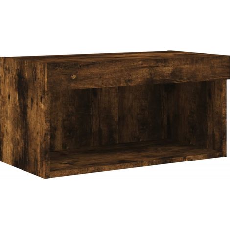 Mobile TV multimediale scaffale TV credenza TV sala da pranzo soggiorno camera da letto con luci LED rovere affumicato 60 x 30 x 30 cm marrone 020026743