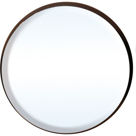 Premier Housewares Wall Mirror Bathroom / Bedroom / Hallway Wall Mounted Mirrors Medium Round Black Wall Mirror With Gold Edge / Glass Mirrors For Living Room 4 x 44 x 44 (1/5)