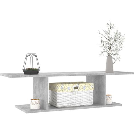 Meuble TV mural Gris béton 103x30x26,5 (1/5)