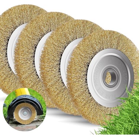 Lot de 4 Brosse Debroussailleuse,10mm Large Bross de Desherbage,110 x 16 mm Brosse Debroussailleuse Thermique Pour enlever la mousse des mauvaises herbes (Lot de 4) (1/5)