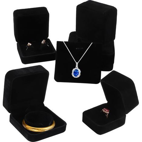 5-teiliges Schmuckgeschenkset, Schmuckkästchen, Geschenkboxen für Ringe, Ohrringe, Schmuckverpackungen für Anhänger für Hochzeiten, Verlobungen und Valentinstag (1/5)