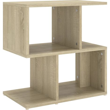 Mesita de noche con compartimentos de almacenamiento 50 x 30 x 51,5 cm madera contrachapada color roble DEC033887
