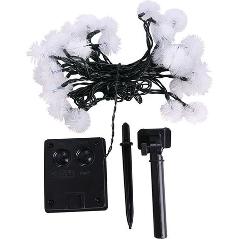 Guirlande Lumineuse Solaire - 30 LED Forme Boule - Éclairage Automatique Crépuscule/Aube - 8 Modes - Pour Jardin Extérieur Terrasse Décoration Fête (1/5)