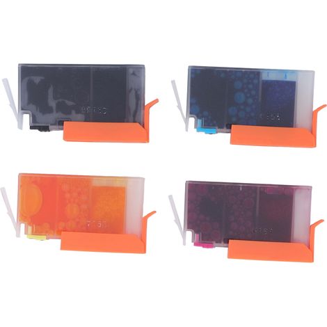 Cartouche d'encre haute capacité pour imprimante HP Photosmart - Noir, Cyan, Magenta, Jaune - Recharge d'encre durable et qualité d'impression nette (1/5)