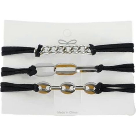 3 Bracelets Élastiques Noirs pour Cheveux, Bande à Cheveux Sans Dommage, Queue-de-Cheval pour Femmes, Lot de 3 (1/4)