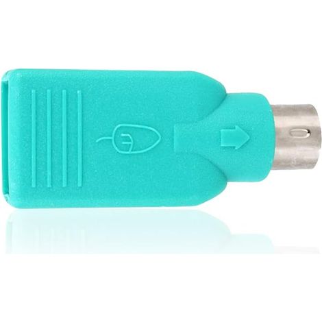 Convertisseur PS2 vers USB femelle adaptateur pour clavier et souris pour ordinateur vert pour connexion