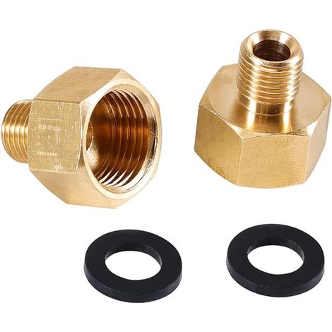 Lot de 2 adaptateurs de bouteille de gaz, 1/2" droite vers 1/4" gauche, 1/2" IG x 1/4" AG, raccord de tuyau de gaz pour réchaud à gaz, réchaud de camping, réchaud à tabouret, cuisinière à gaz, GPL (1/5)