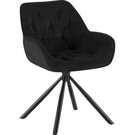 Chaise de salle a manger Rimio Cord Noir (1/5)