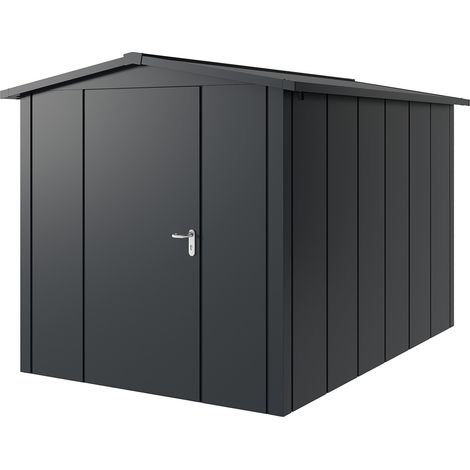 Hörmann Metall-Gerätehaus "Juno" mit Satteldach, JSD7 - Design, 214 x 310 cm (B x T), anthrazit, 1-flüglige Tür, Anschlag links (1/5)